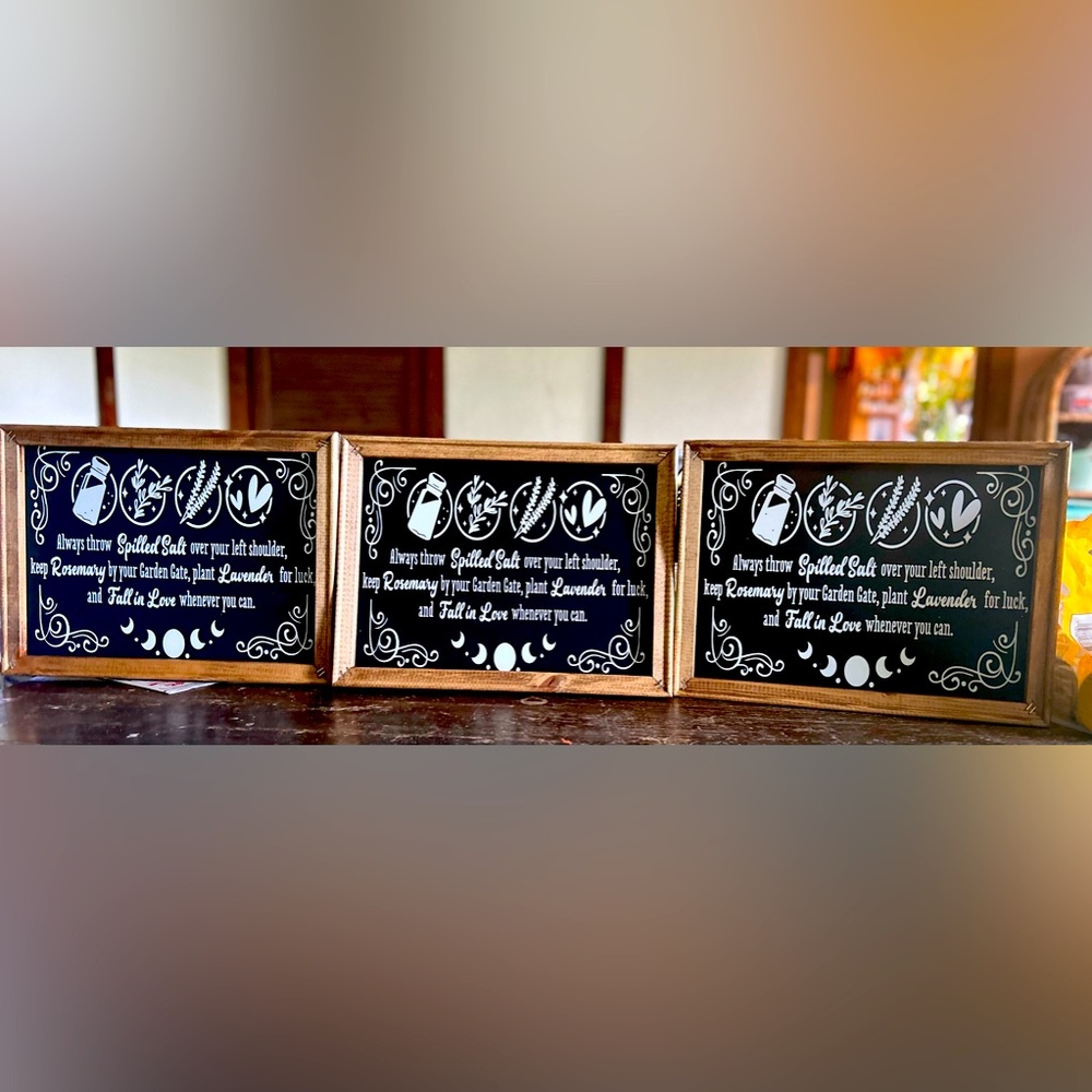 Practical magic framed canvas signs